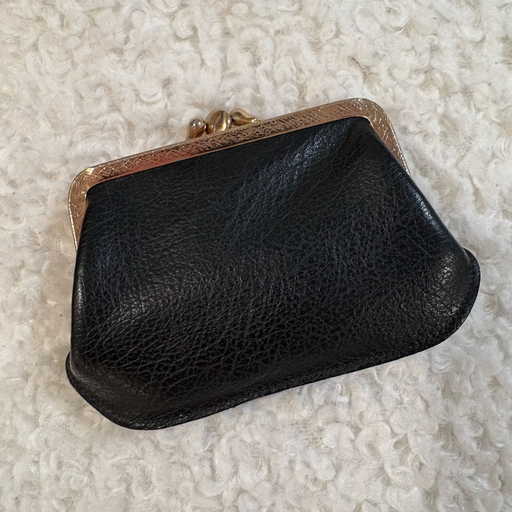 Black Leather Coin Purse